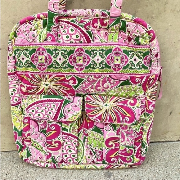VERA BRADLEY tall TOTE pinwheel pink handbag - Picture 2 of 7